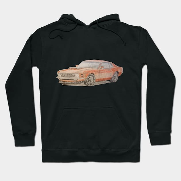 muscle car Hoodie by An.D.L.